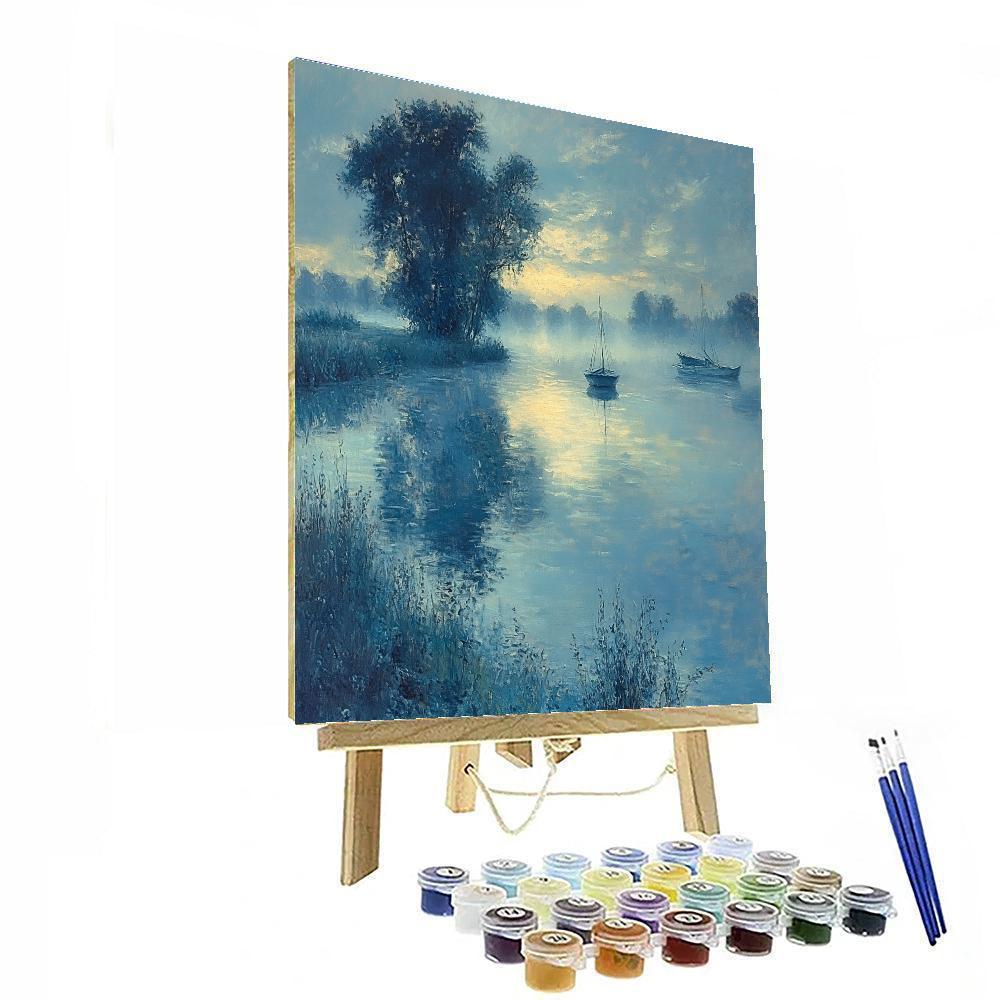 Claude Monet Inspired Foggy River Morning painting number kit