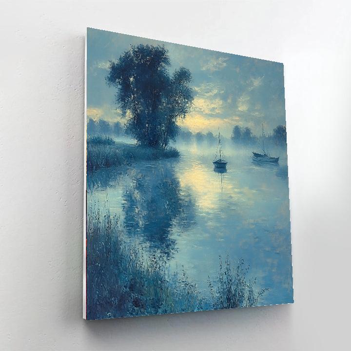 Claude Monet Inspired Foggy River Morning painting number kit