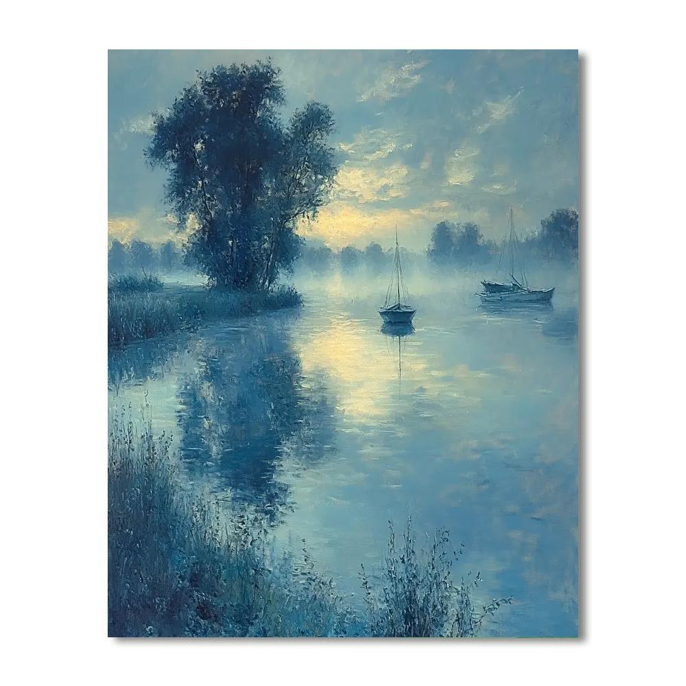 Claude Monet Inspired Foggy River Morning painting number kit