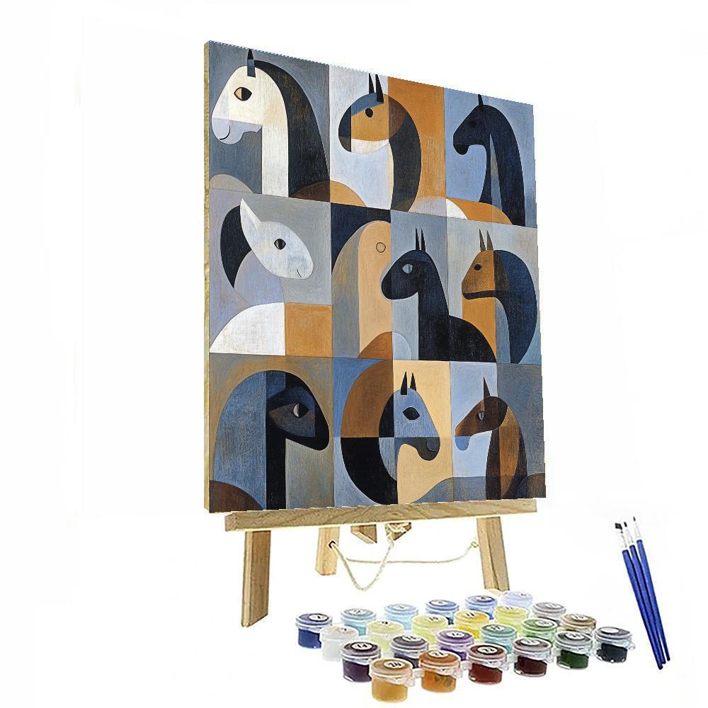 Pablo Picasso Inspired Cubist Animals painting number kit