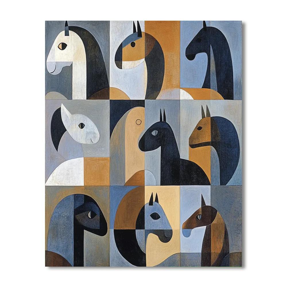 Pablo Picasso Inspired Cubist Animals painting number kit