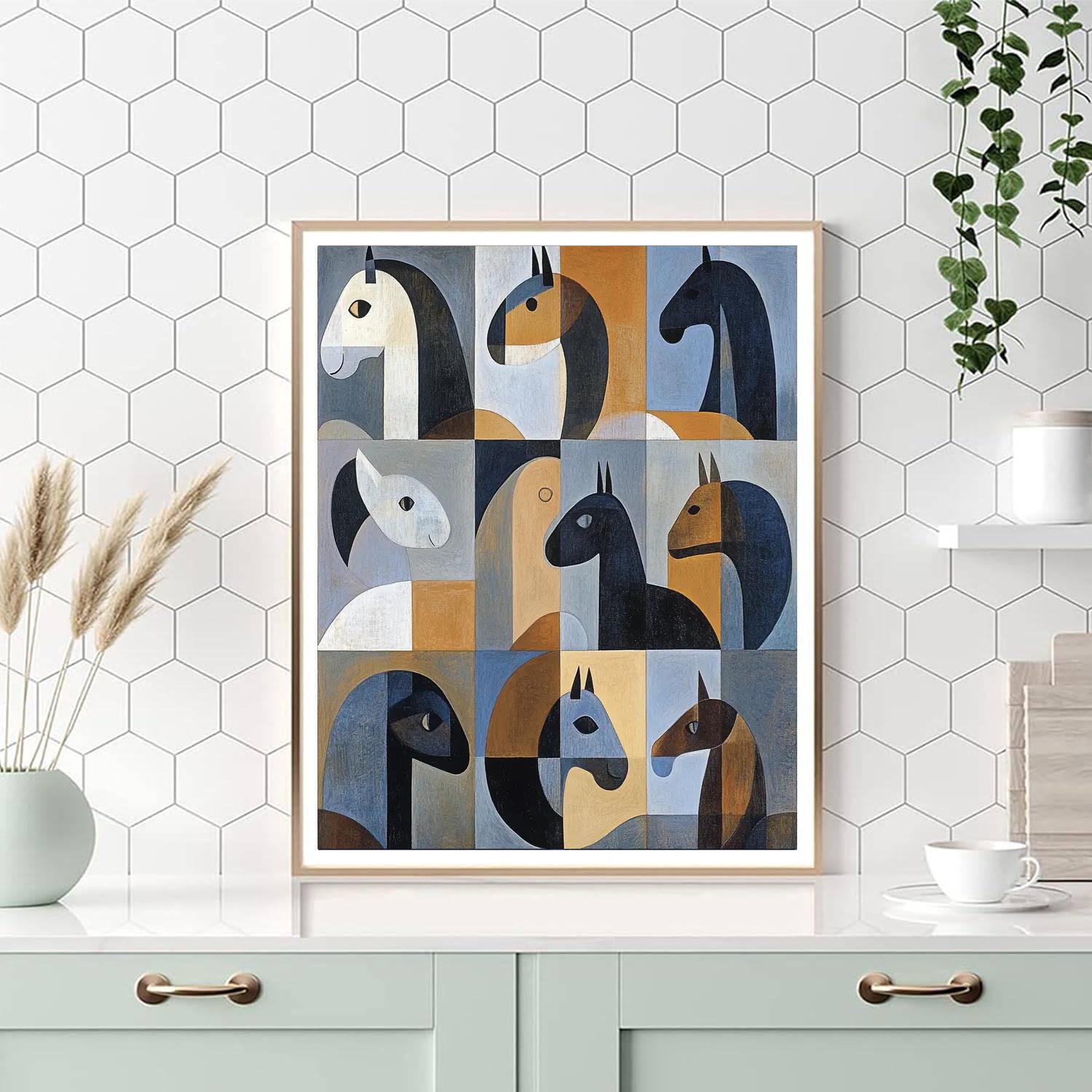 Pablo Picasso Inspired Cubist Animals painting number kit