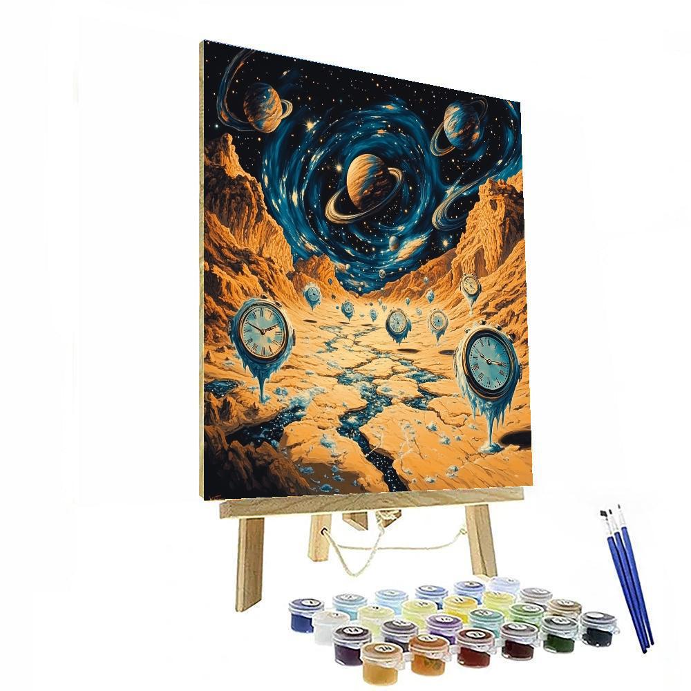 Salvador Dali Inspired Cosmic Clockscape Numbered painting kits