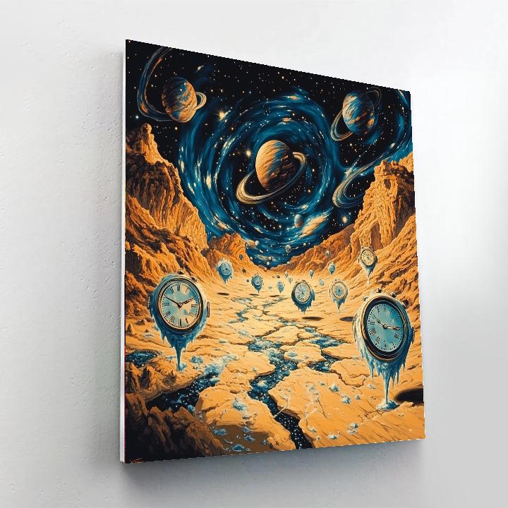 Salvador Dali Inspired Cosmic Clockscape Numbered painting kits