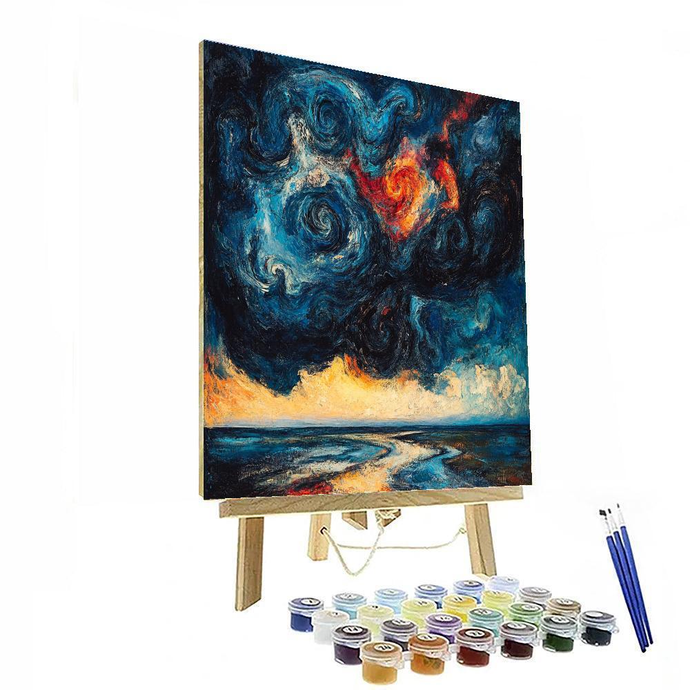 Edvard Munch Inspired Stormy Sky Paint by numbers kits