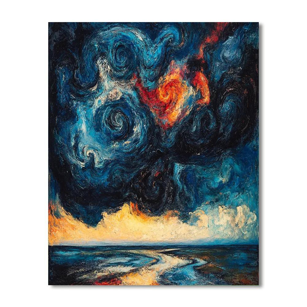 Edvard Munch Inspired Stormy Sky Paint by numbers kits