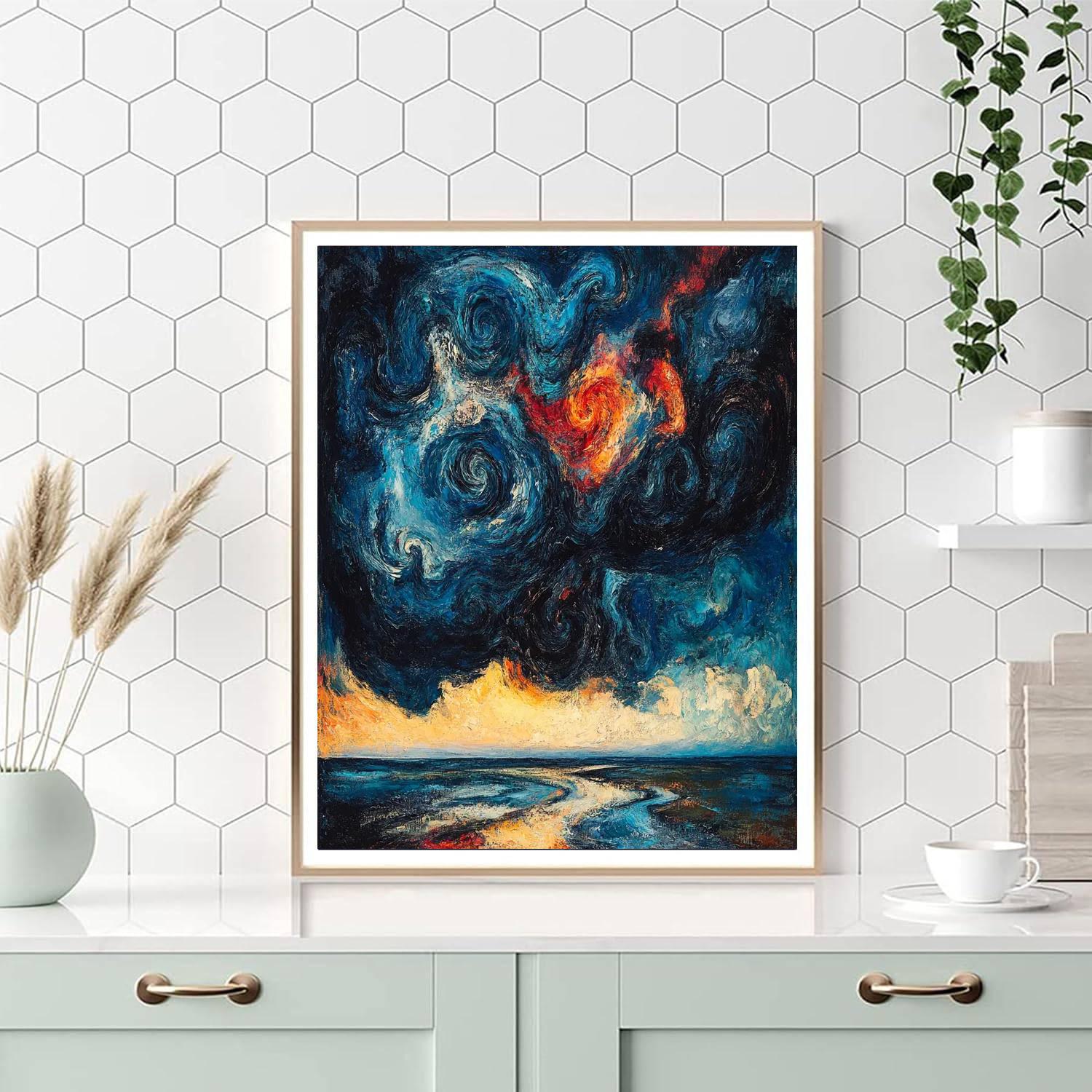 Edvard Munch Inspired Stormy Sky Paint by numbers kits