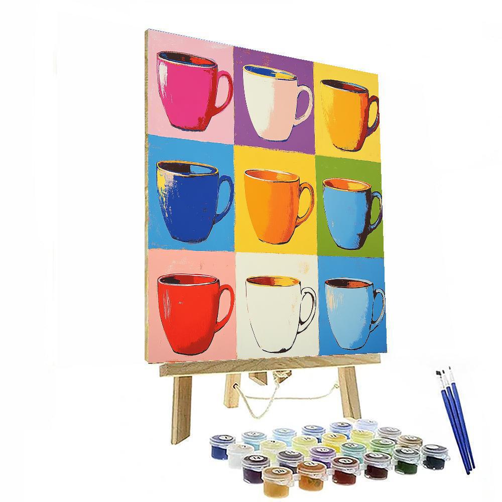 Andy Warhol Inspired Pop Art Coffee Cups Number painting