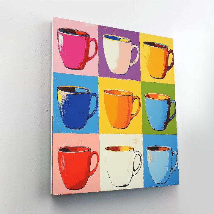 Andy Warhol Inspired Pop Art Coffee Cups Number painting