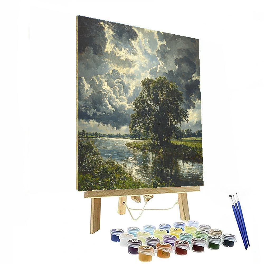 John Constable Inspired Storm Over River Painting by numbers kit