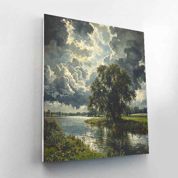 John Constable Inspired Storm Over River Painting by numbers kit