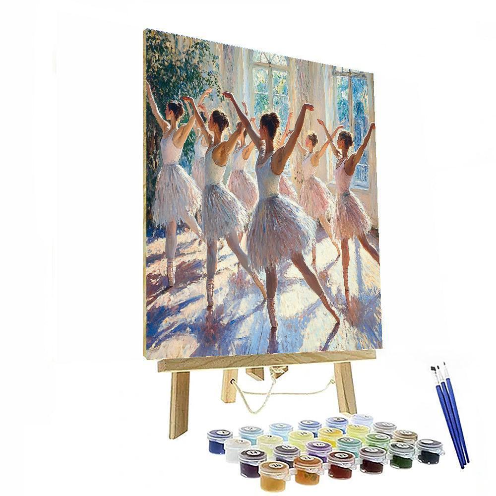 Edgar Degas Inspired Ballet Dancers Warm Up Paint by numbers art