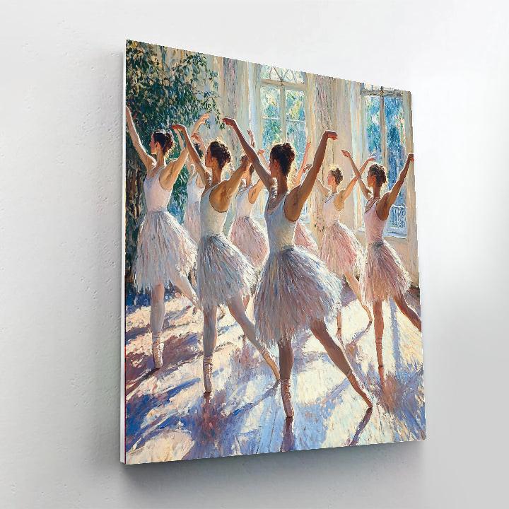 Edgar Degas Inspired Ballet Dancers Warm Up Paint by numbers art