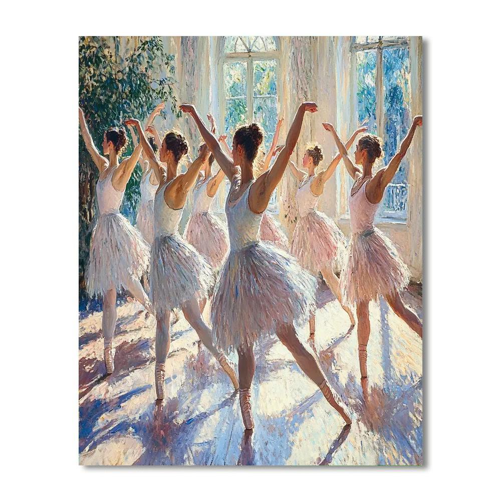 Edgar Degas Inspired Ballet Dancers Warm Up Paint by numbers art