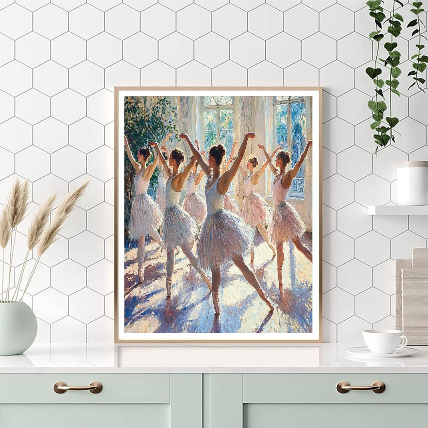 Edgar Degas Inspired Ballet Dancers Warm Up Paint by numbers art
