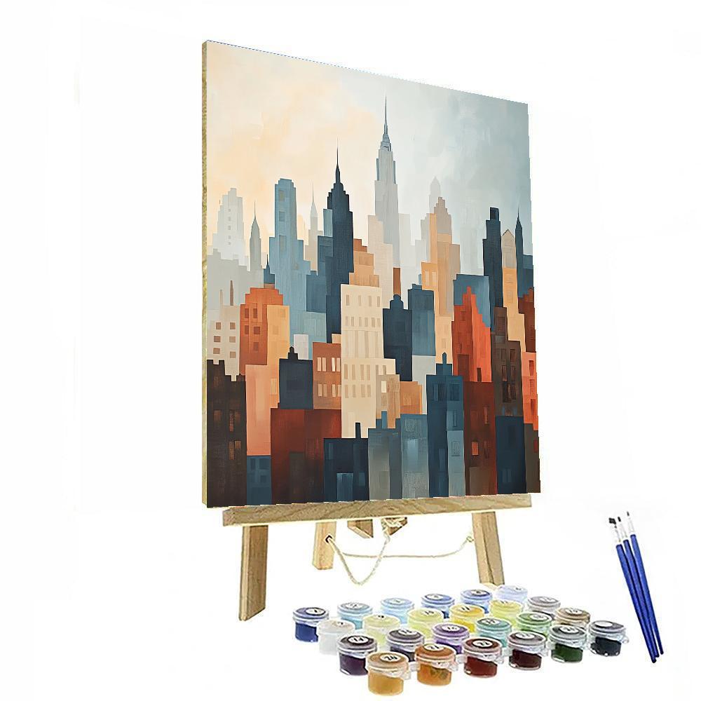 Amedeo Modigliani Inspired Stylized Cityscape Numbered painting kits