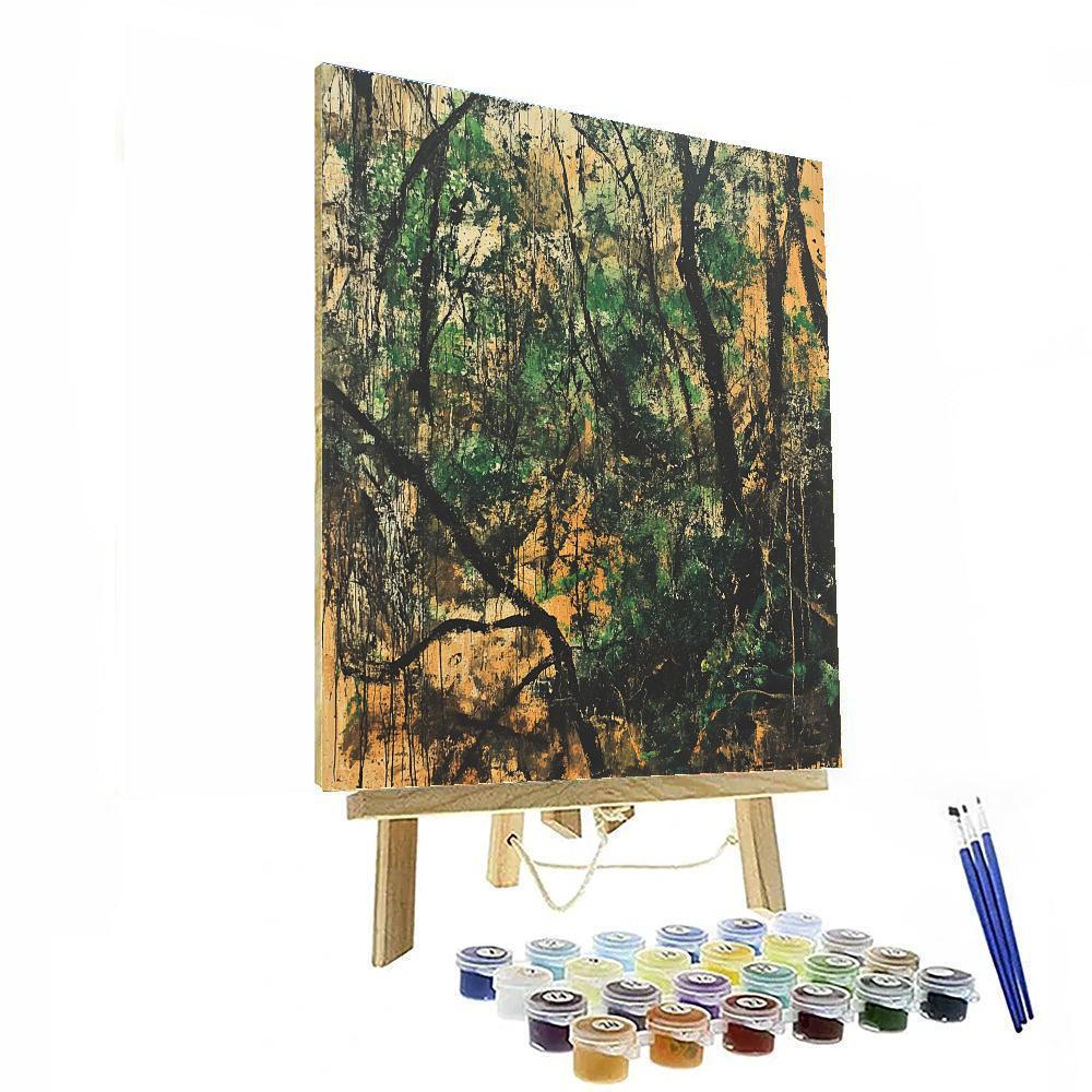 Jackson Pollock Inspired Forest Chaos paint by numbers