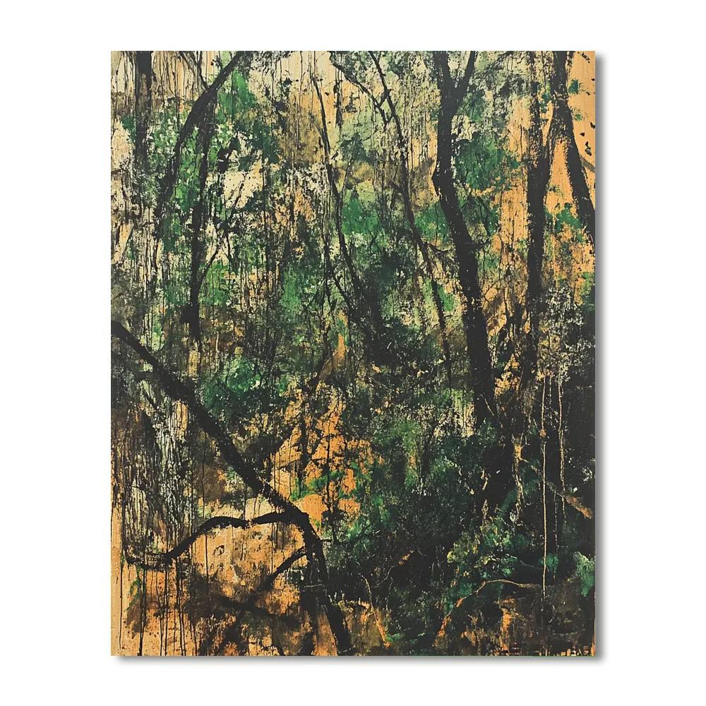 Jackson Pollock Inspired Forest Chaos paint by numbers