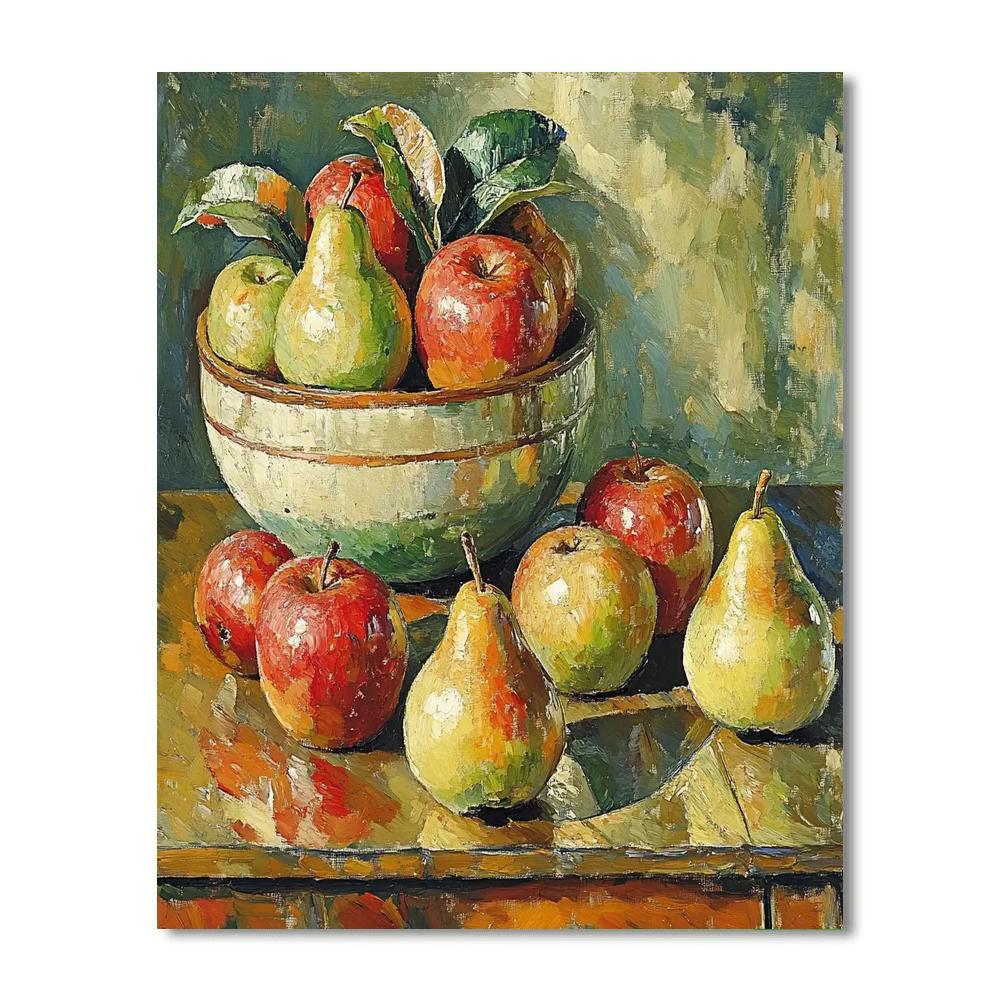 Paul Cézanne Inspired Still Life With Fruit paint by number