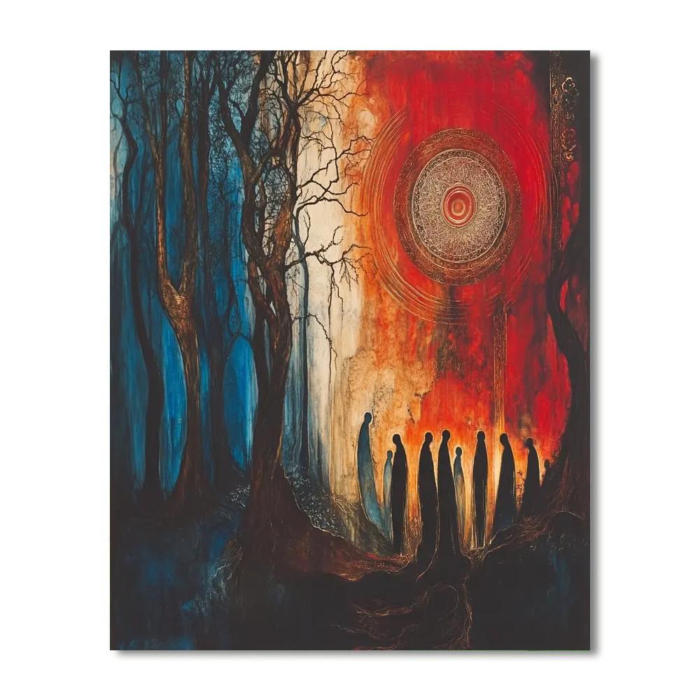 William Blake Inspired Mystical Forest paint by number