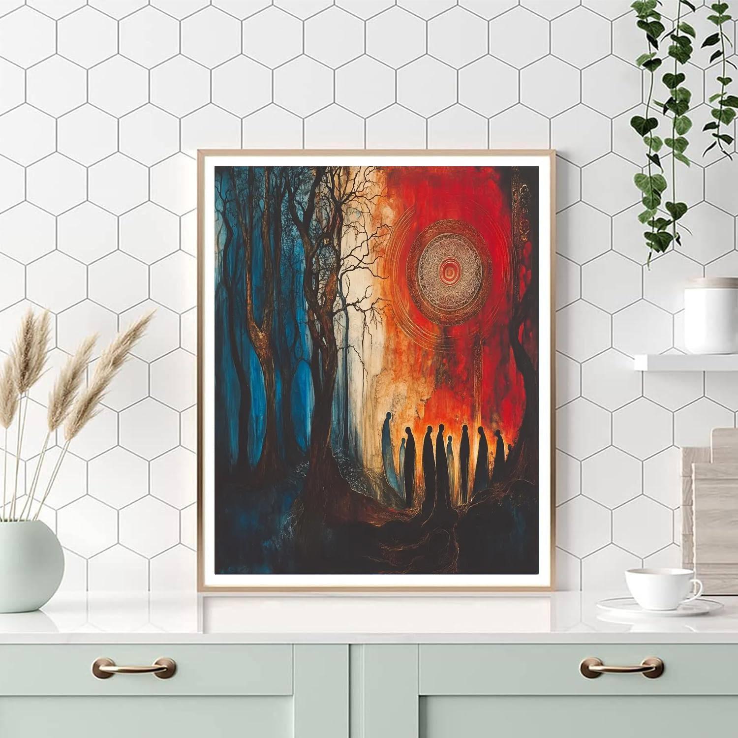 William Blake Inspired Mystical Forest paint by number