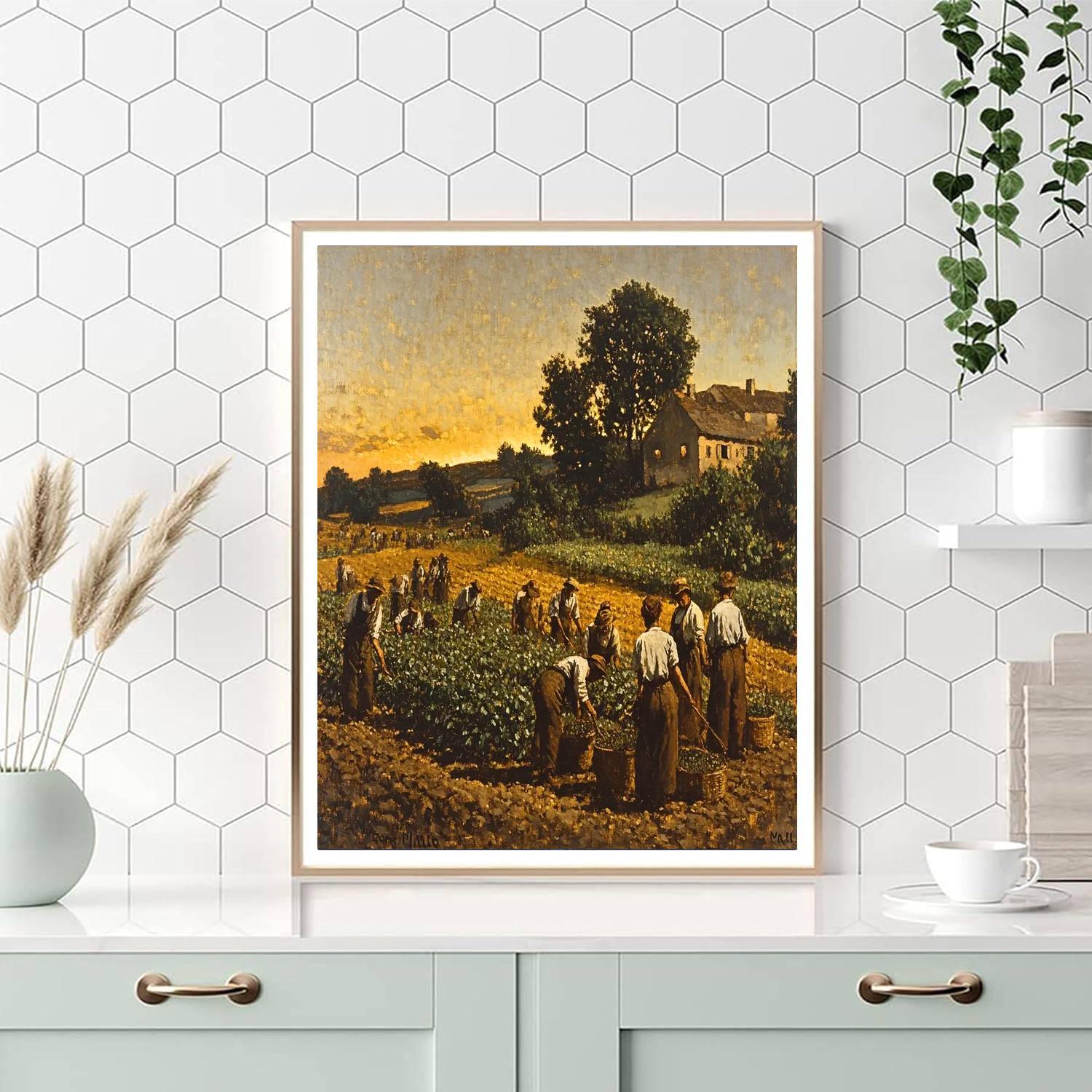 Jean-François Millet Inspired Harvest Field paint by number