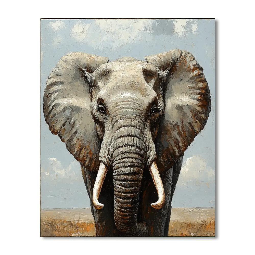 Edwin Landseer Inspired Majestic Elephant Portrait Painting by numbers kit