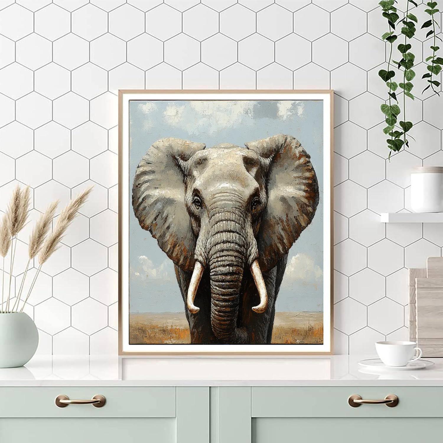 Edwin Landseer Inspired Majestic Elephant Portrait Painting by numbers kit