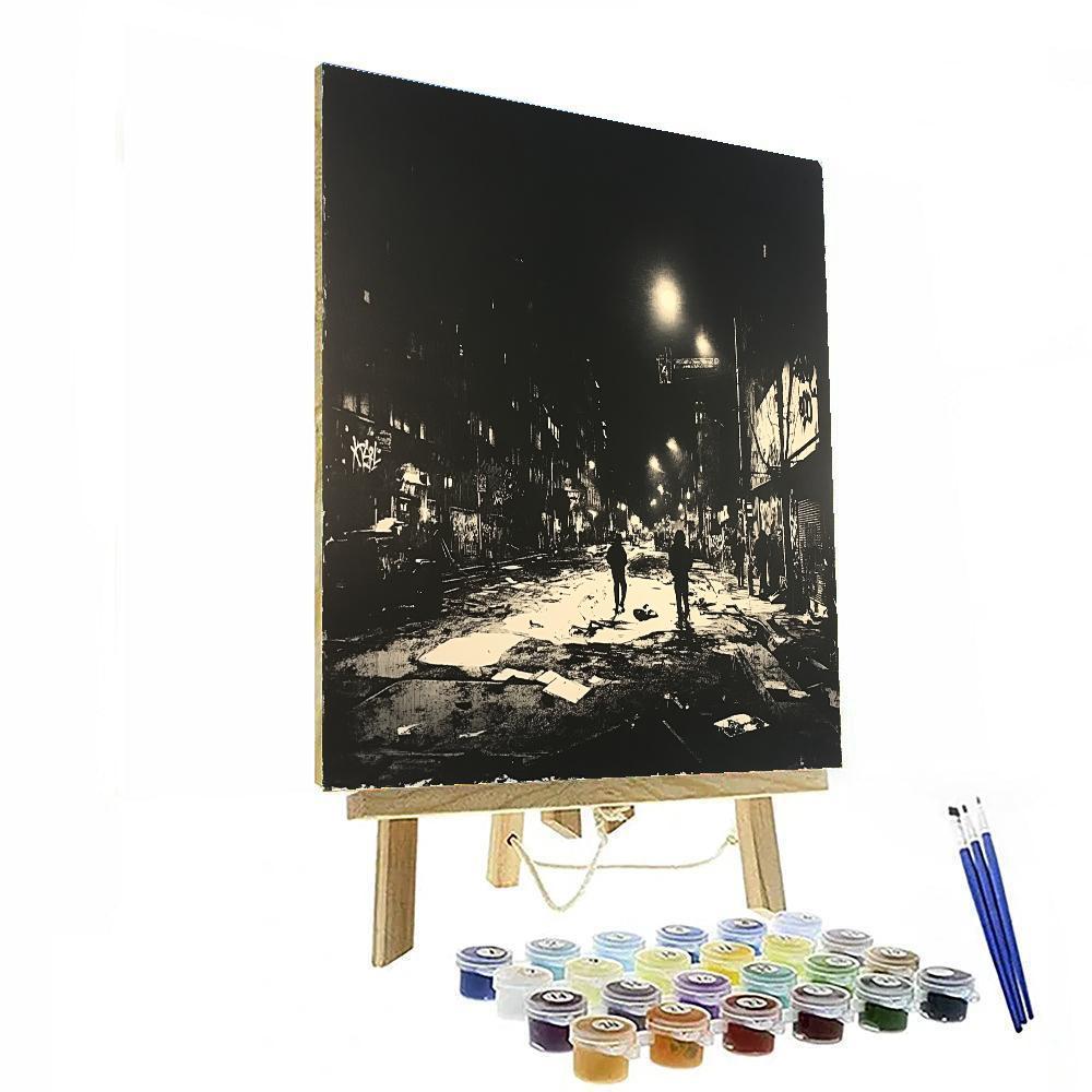 Banksy Inspired Urban Nightscape painting number kit
