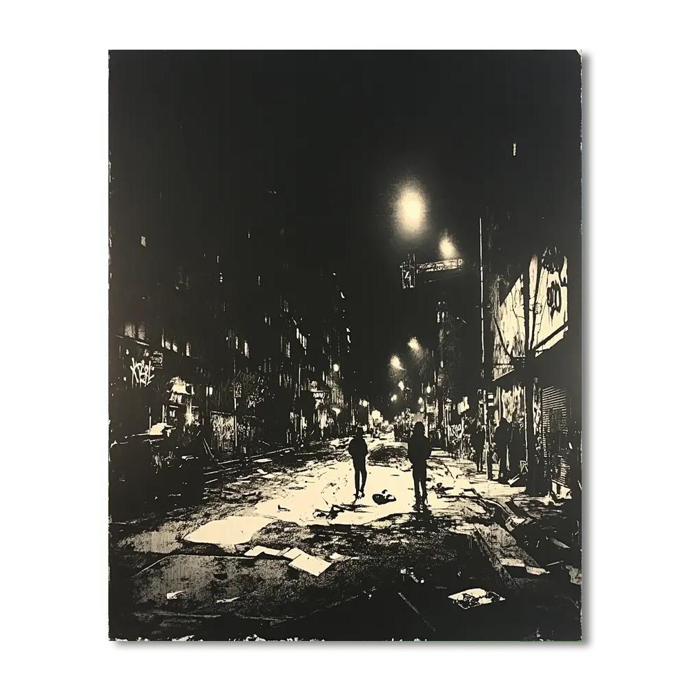 Banksy Inspired Urban Nightscape painting number kit