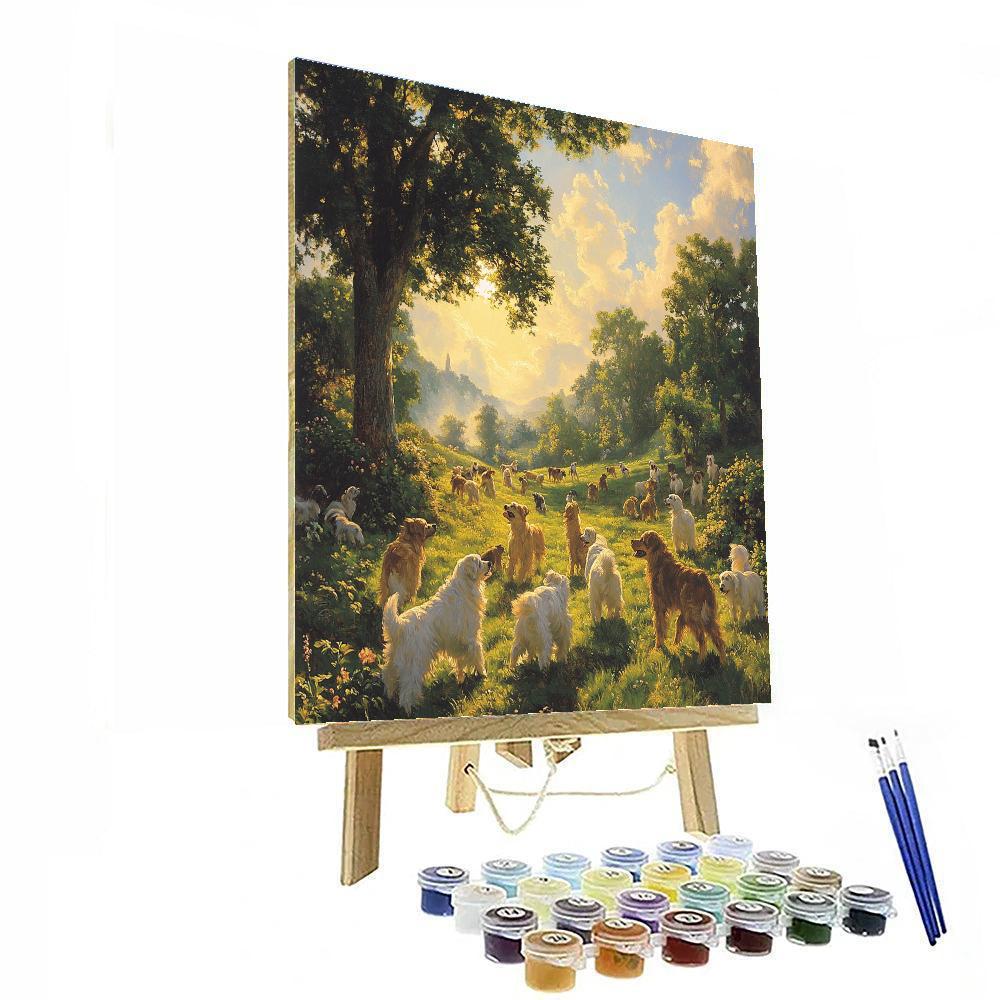Edwin Landseer Inspired Playful Dogs Paint by numbers art
