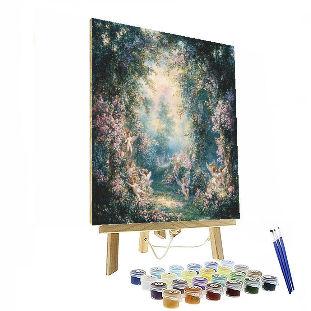 Jean-Honoré Fragonard Inspired Romantic Garden Paint by numbers kits