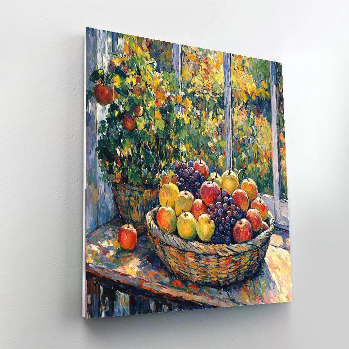 Paul Cézanne Inspired Basket Of Fruit Number painting