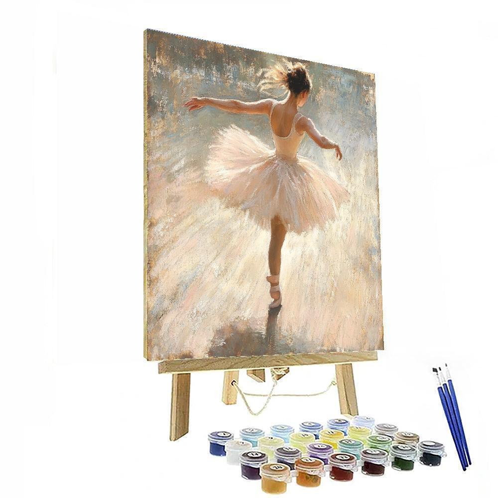 Edgar Degas Inspired Ballet Dancer Stretching paint by numbers