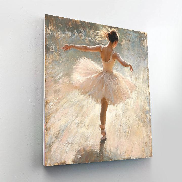 Edgar Degas Inspired Ballet Dancer Stretching paint by numbers