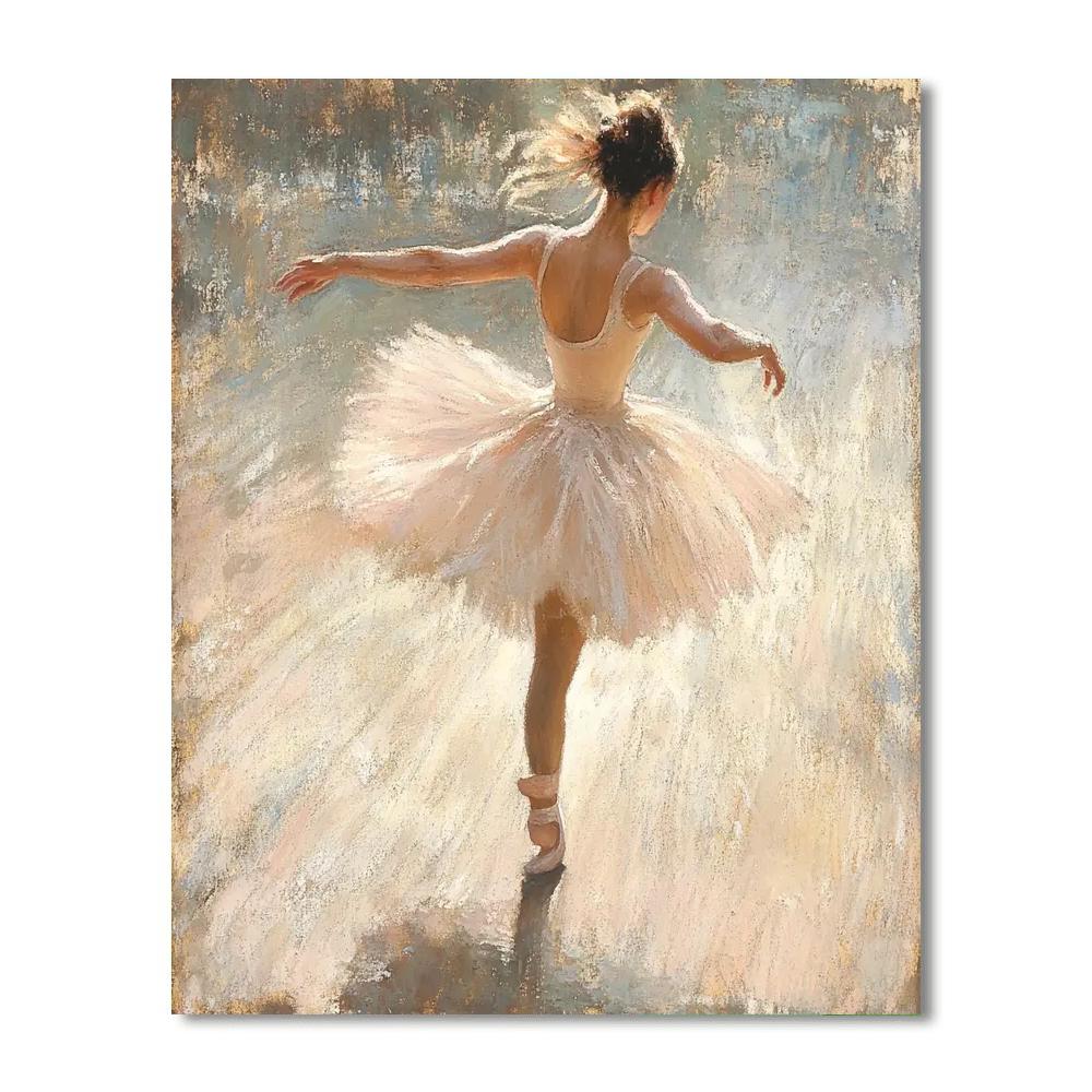 Edgar Degas Inspired Ballet Dancer Stretching paint by numbers