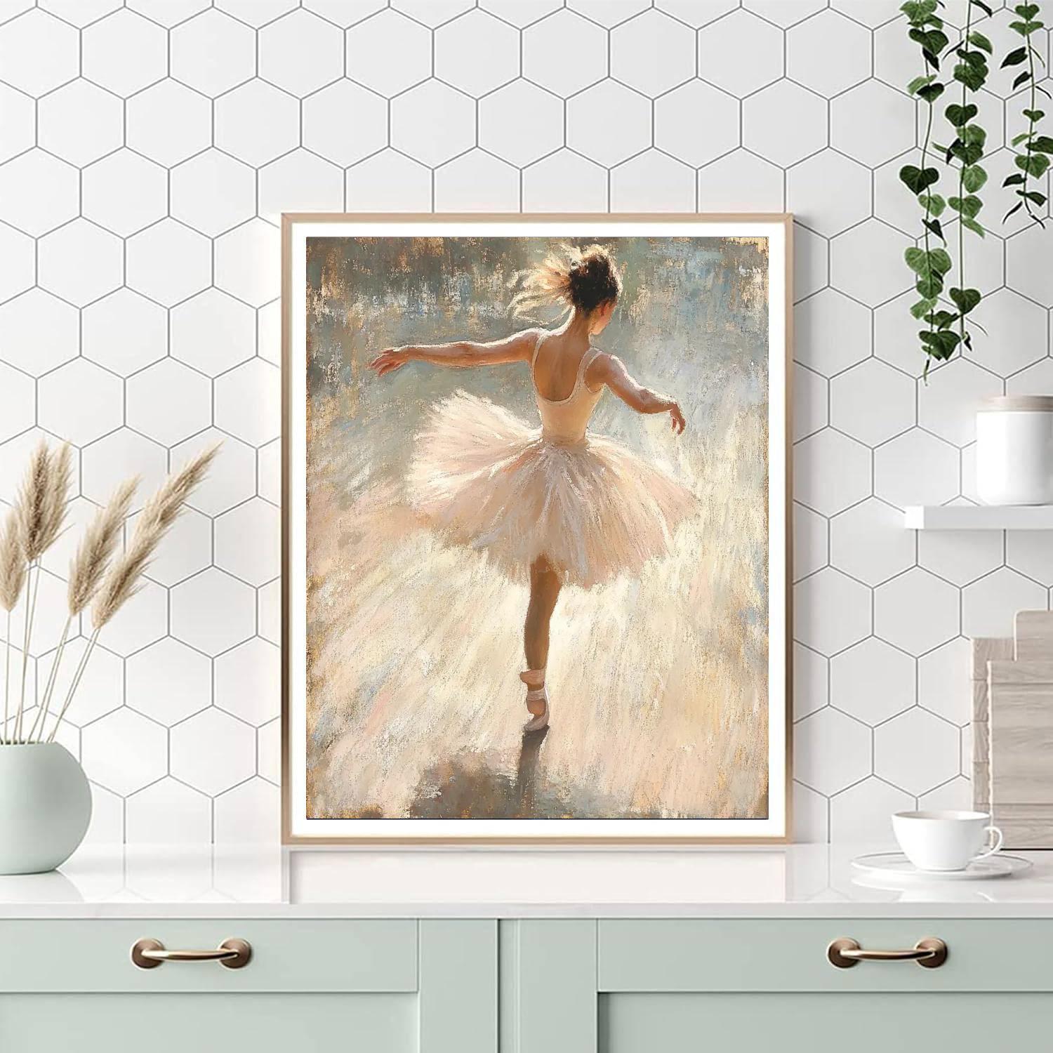 Edgar Degas Inspired Ballet Dancer Stretching paint by numbers