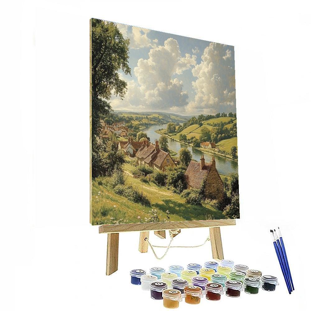 John Constable Inspired Village Landscape Paint by numbers art