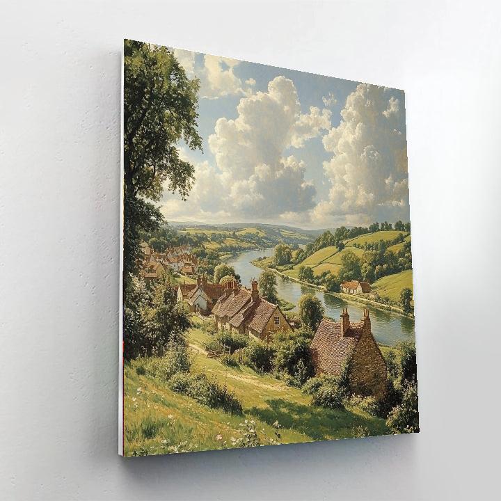 John Constable Inspired Village Landscape Paint by numbers art