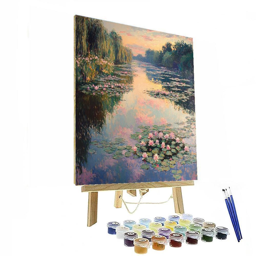 Claude Monet Inspired Water Lilies Reflection DIY paint by numbers