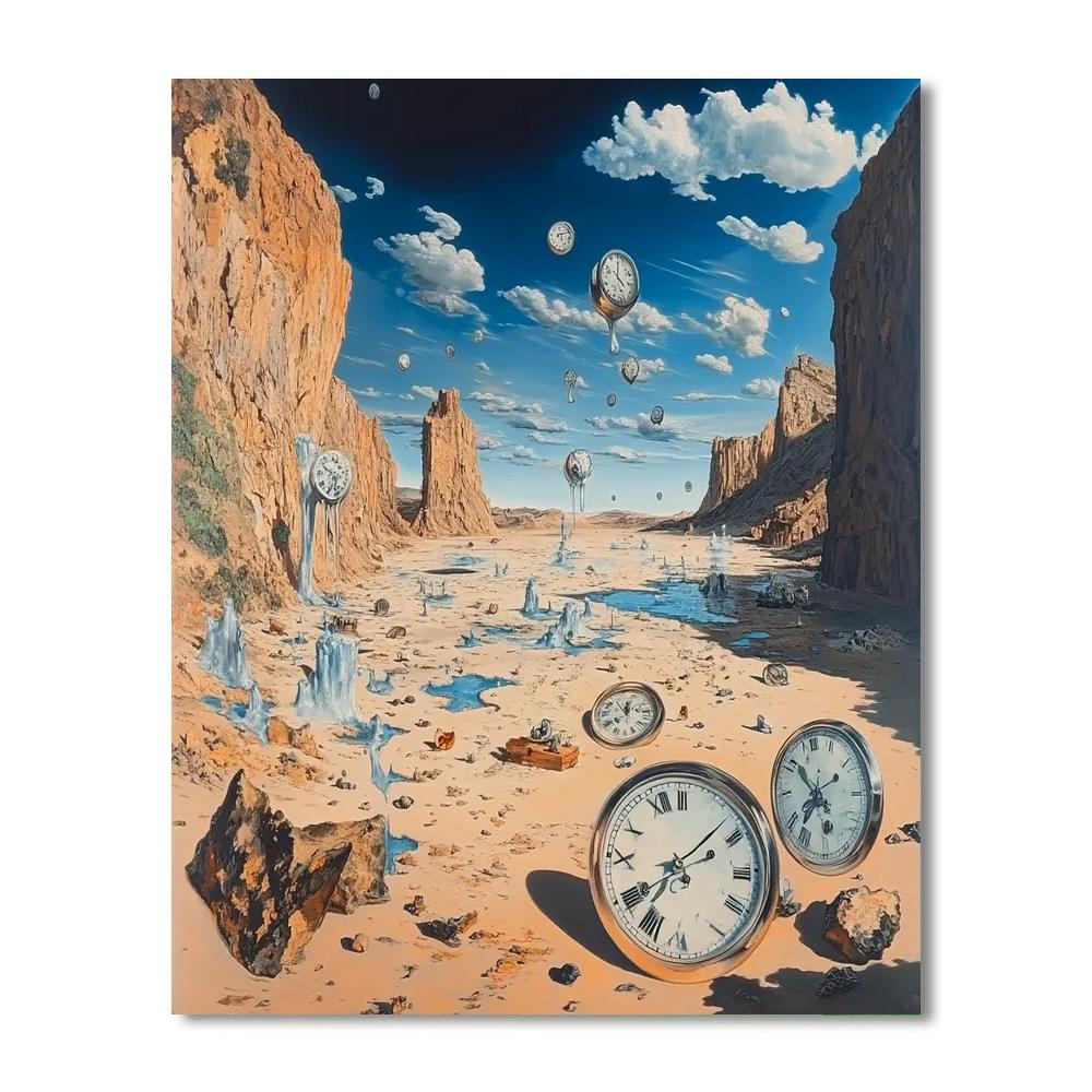 Salvador Dali Inspired Surreal Landscape Number painting