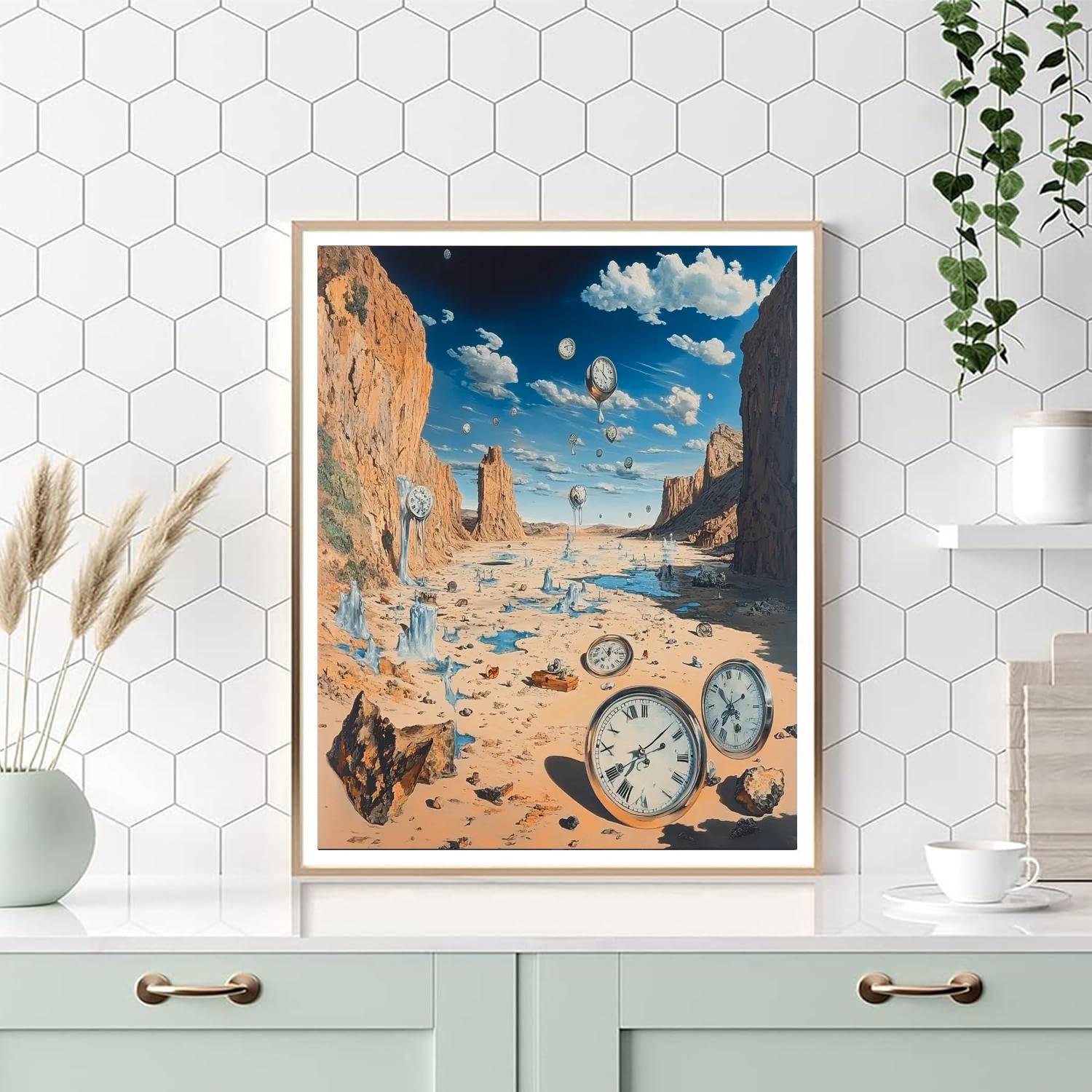 Salvador Dali Inspired Surreal Landscape Number painting