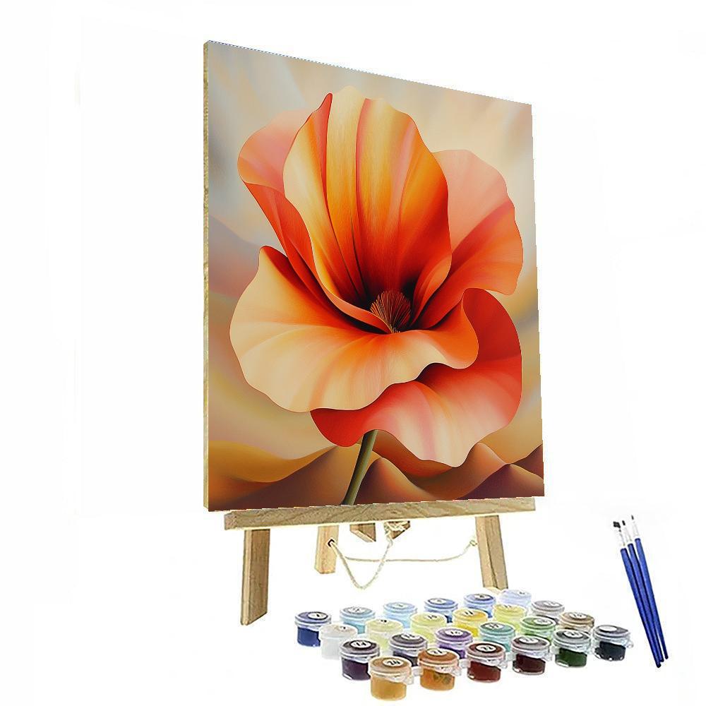Georgia O’Keeffe Inspired Desert Flower Close-up paint by number