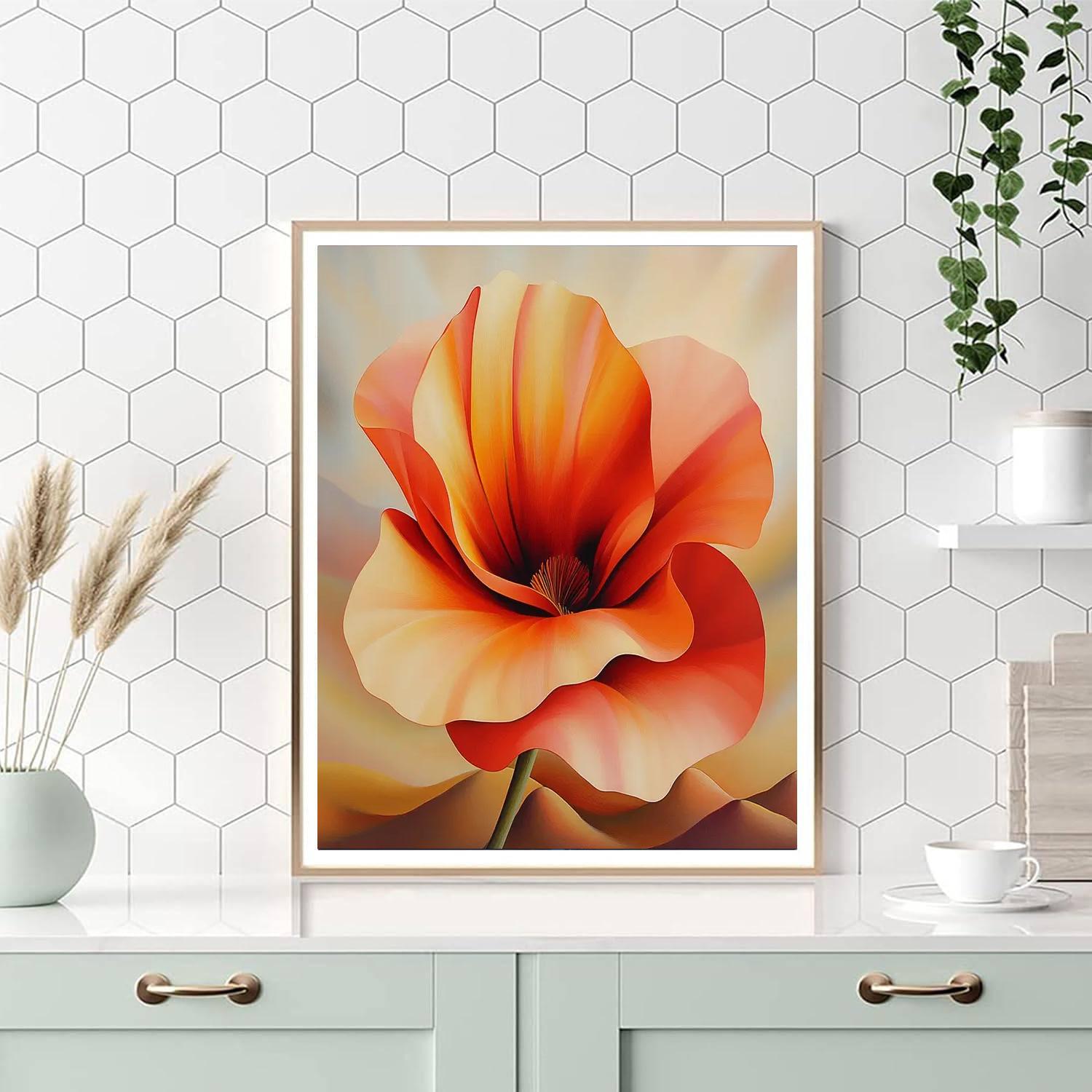 Georgia O’Keeffe Inspired Desert Flower Close-up paint by number