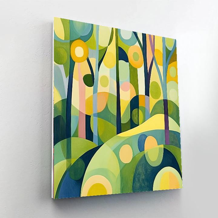 Paul Klee Inspired Geometric Forest paint by number