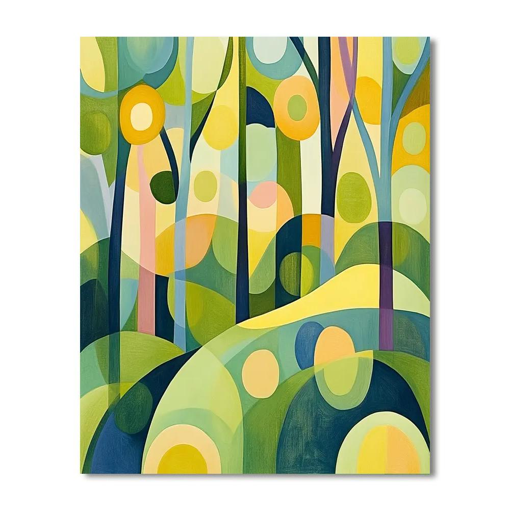 Paul Klee Inspired Geometric Forest paint by number