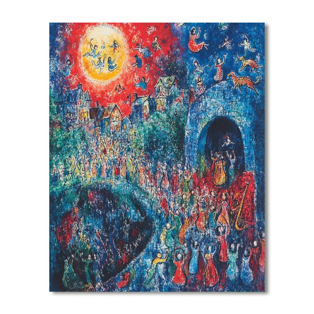 Marc Chagall Inspired Dreamlike Village Festival Paint by numbers art