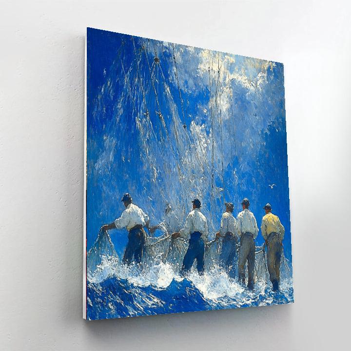 Winslow Homer Inspired Coastal Fishermen Number painting