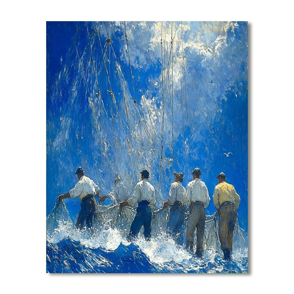 Winslow Homer Inspired Coastal Fishermen Number painting