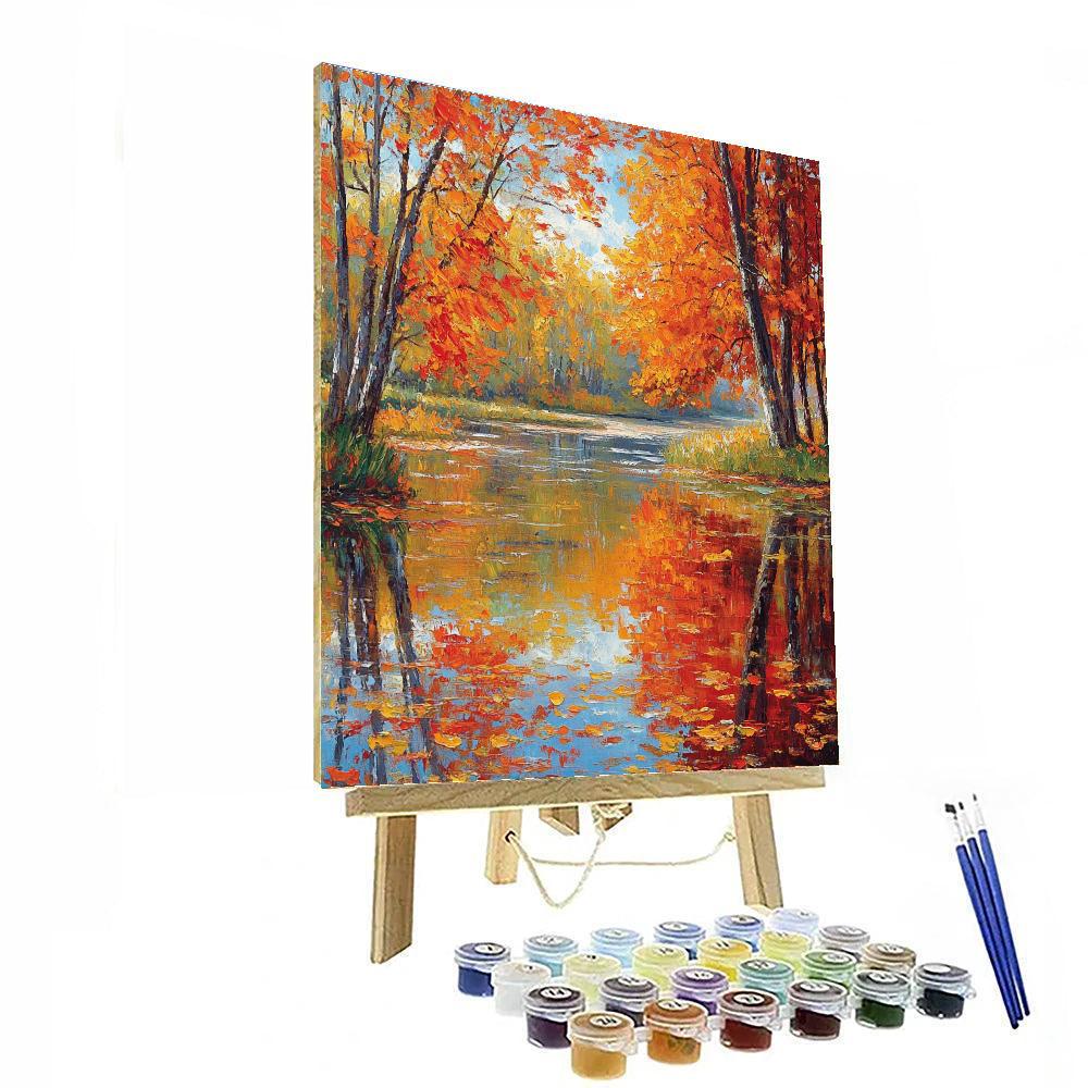 Monet Inspired Autumn Reflections Paint by numbers art